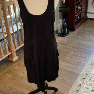New York & Company Black Layered Mini Dress
